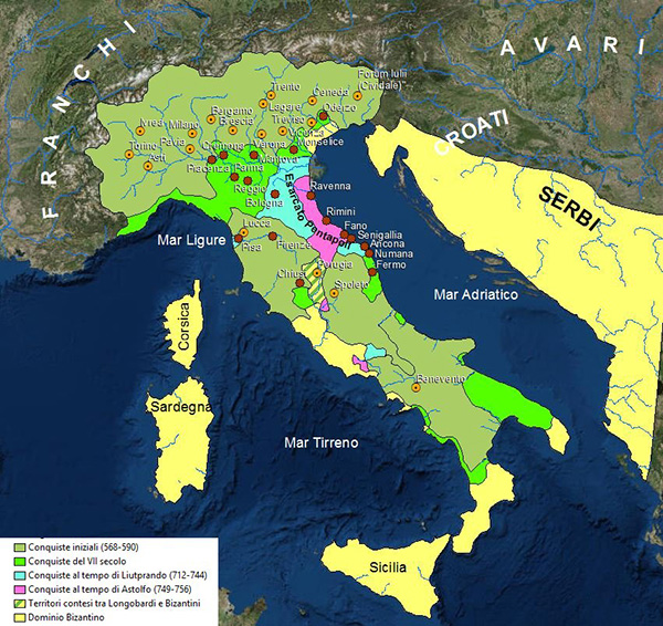 conquiste longobarde territorio italiano